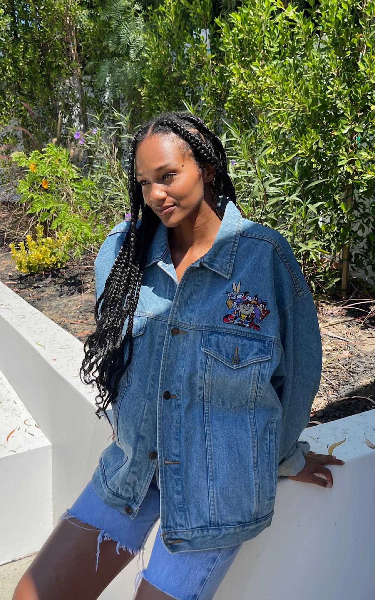 Evi11 Twin Vintage Looney Tunes Denim Jacket - Image 3