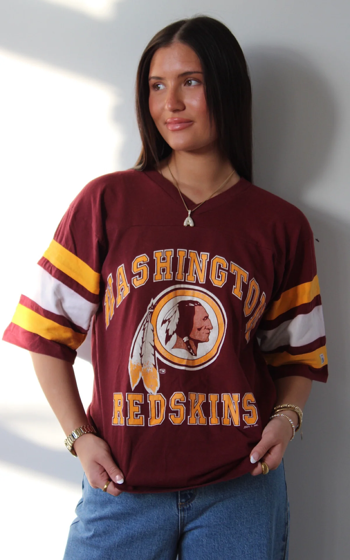 Evi11 Twin Vintage Washington Football Tee - Image 3