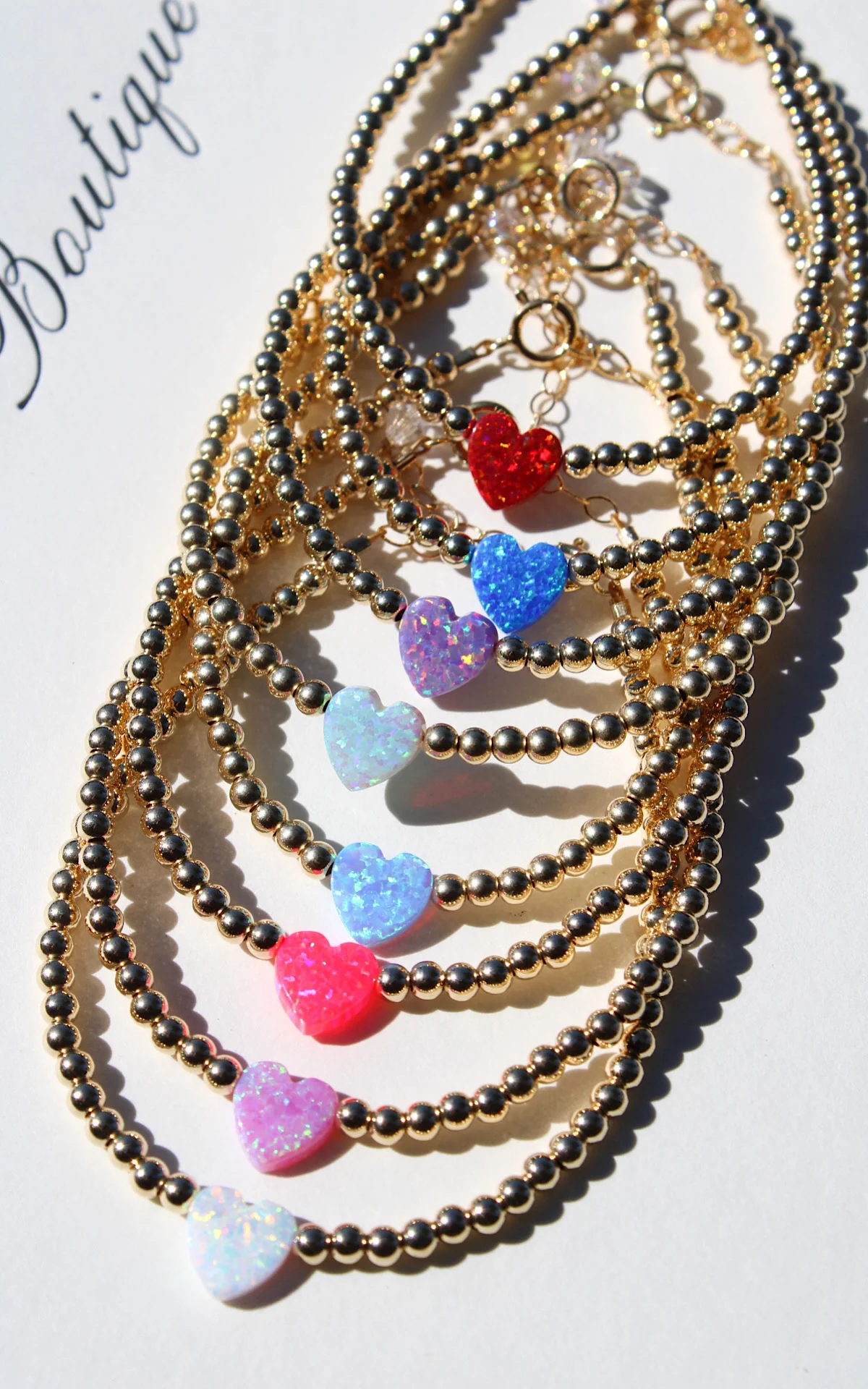 Heart Opal 14k Gold Bracelet - Image 2