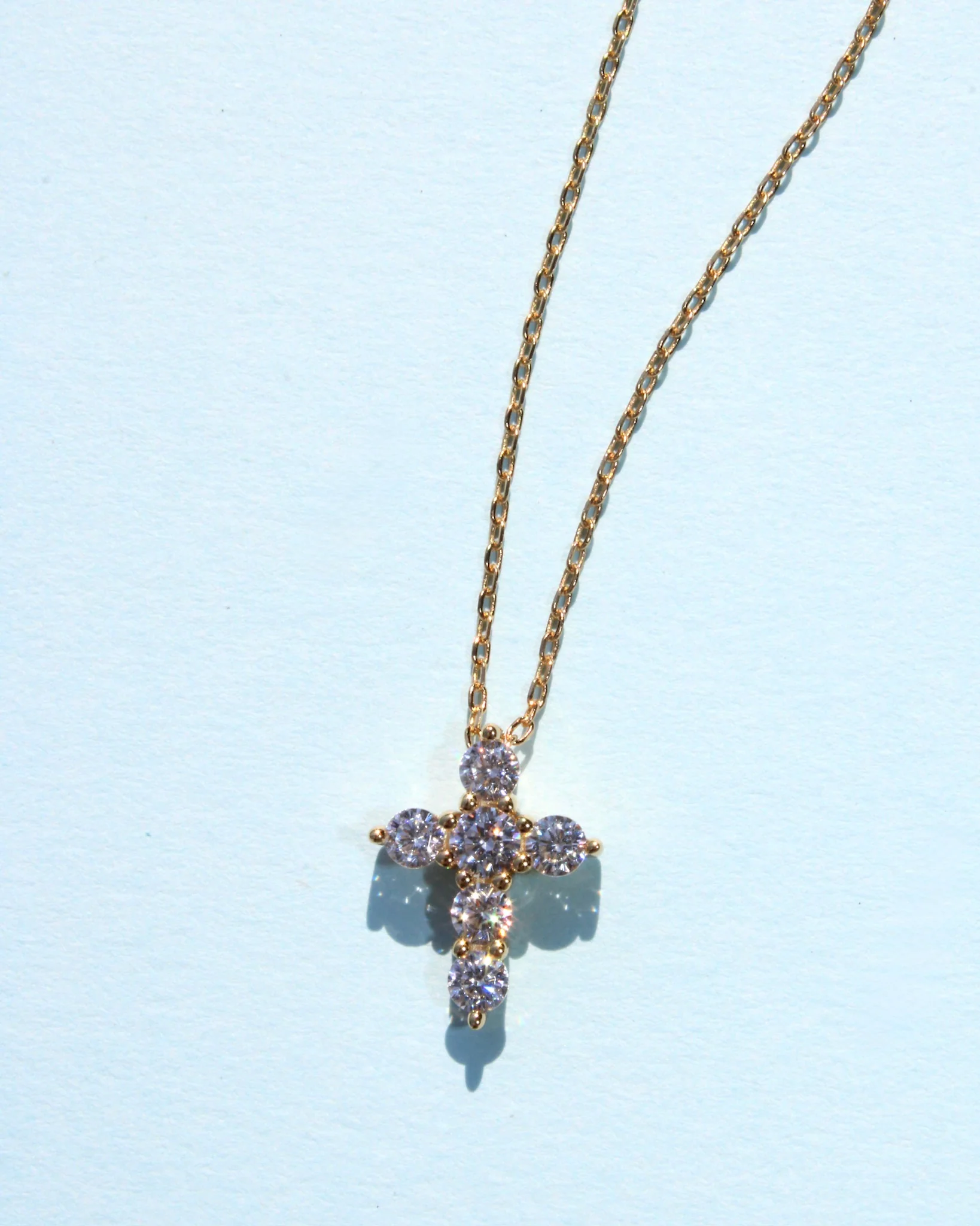 Small Studded Cross Necklace - Image 2