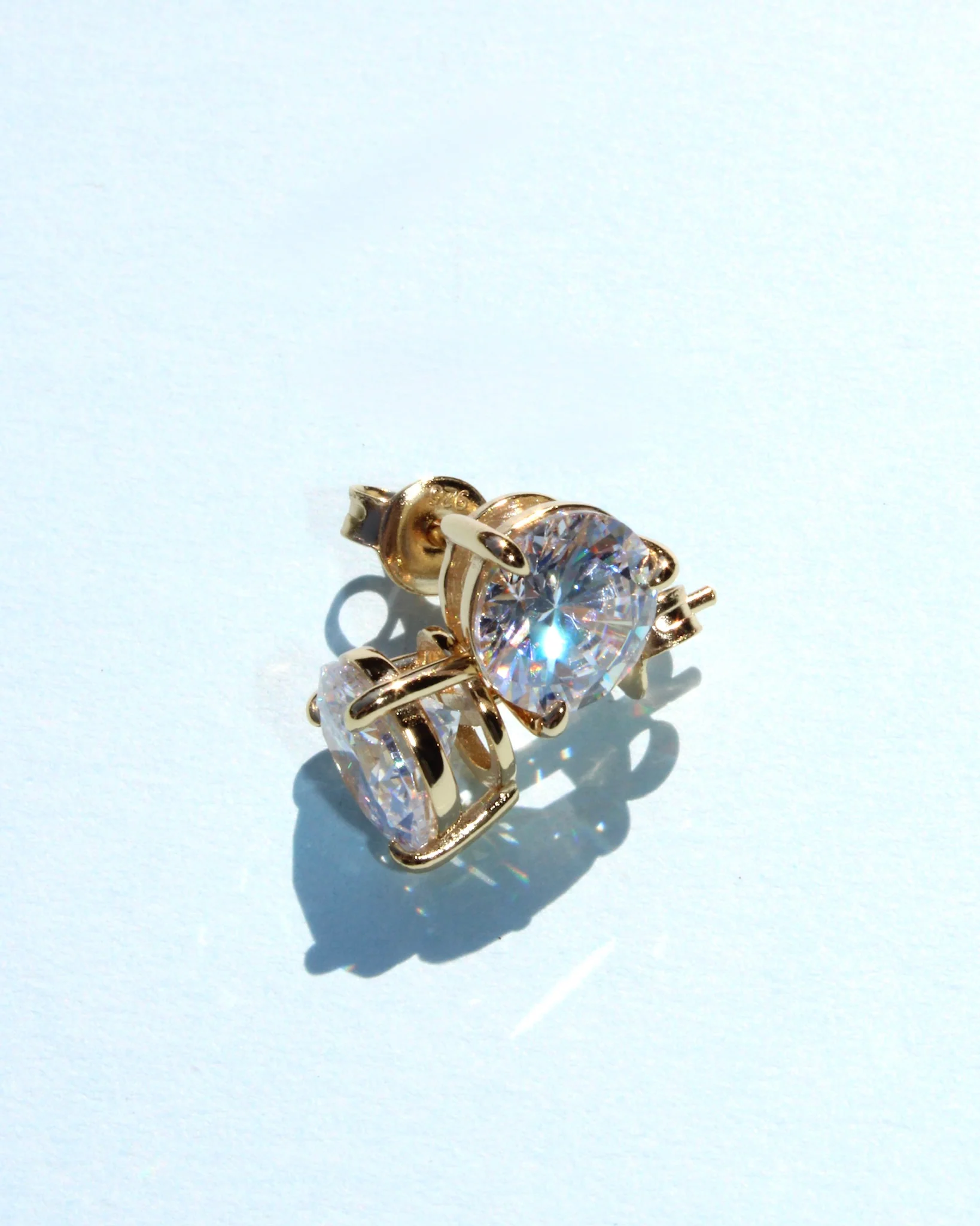 Solitaire Stud Earrings - Image 2