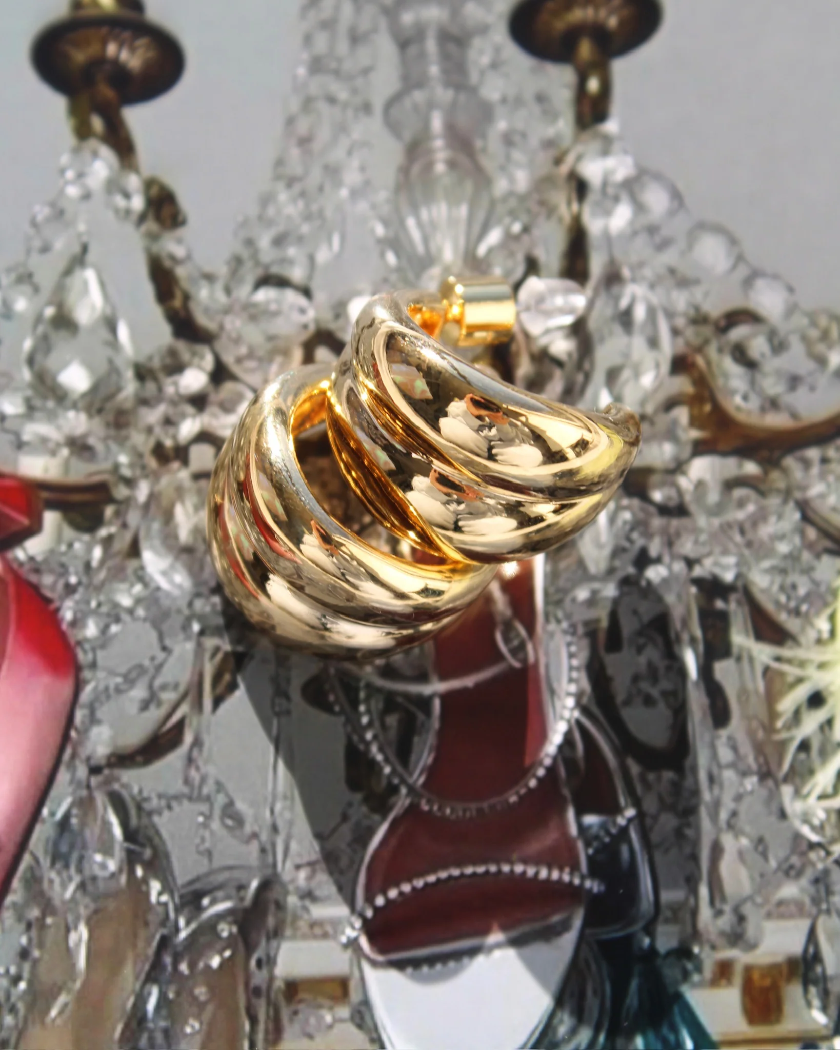 Textured Crescent Huggie Earring