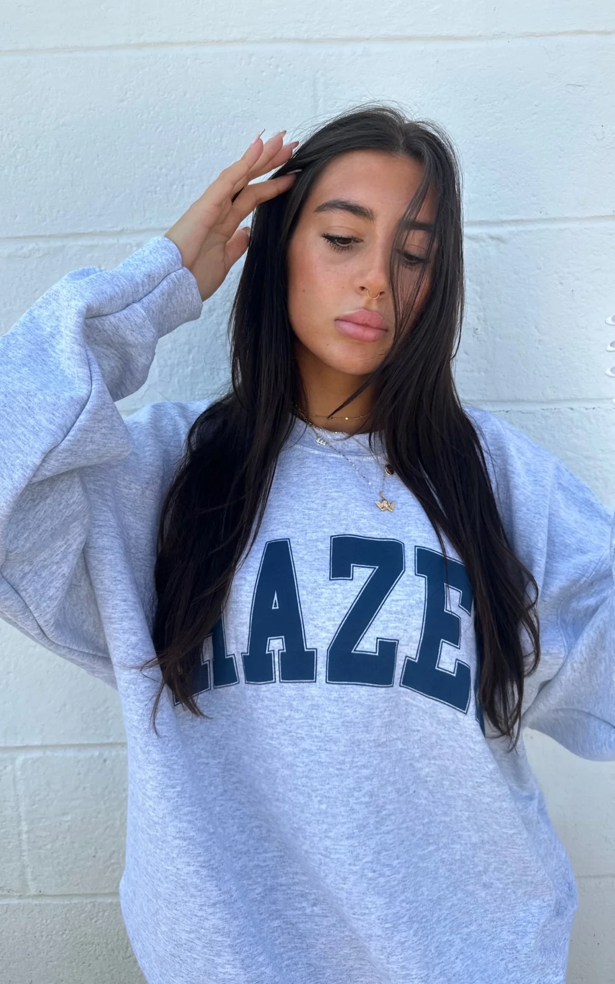 The Capri Crewneck // Grey & Navy - Image 3
